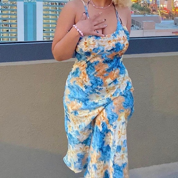 cider oil painting cami midi dress - Picture 3 of 3